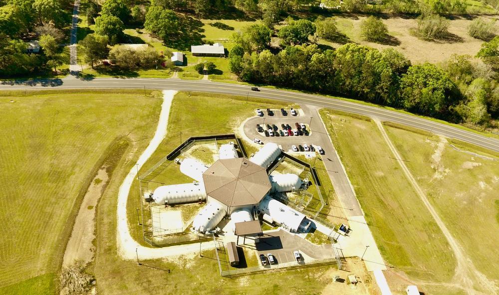 Aerial view of the correctional center.