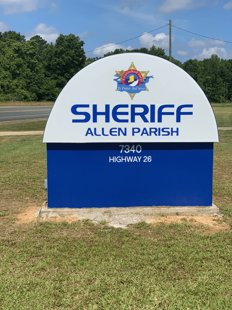 Sheriff Allen, Parish sign outside of the correction center.